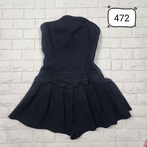 xxa black strapless stretchy romper